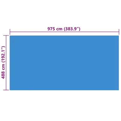 Prelată Solară Piscină Albastră - 975x488 cm - PE