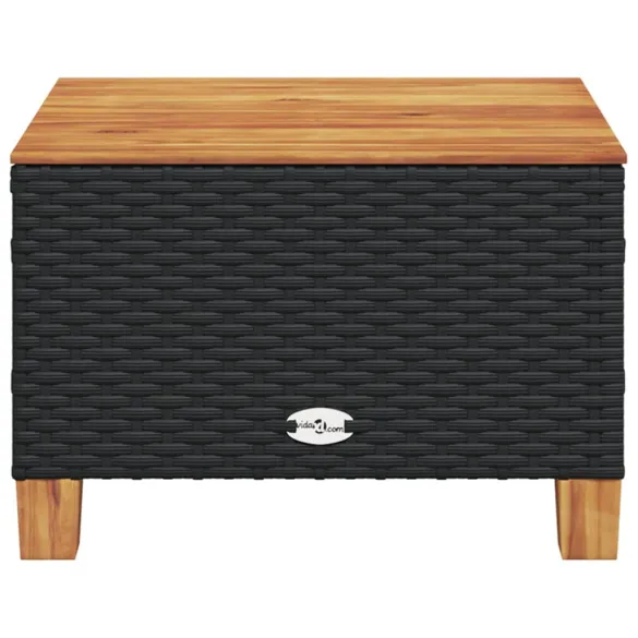 Masă Grădină Poliratan și Lemn Acacia - 55x55x36 cm