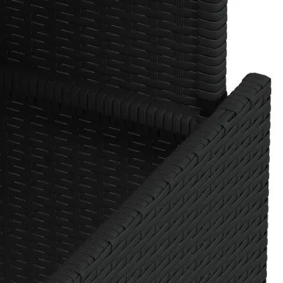 Masă Grădină cu Sticlă - Negru - Livrare Gratuită