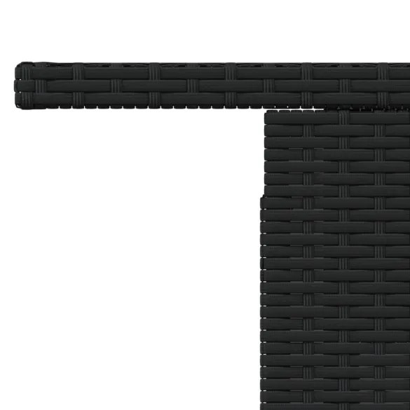 Masă Grădină Reglabilă Negru - Poliratan și Lemn Acacia