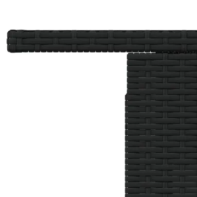 Masă Grădină Reglabilă Negru - Poliratan și Lemn Acacia