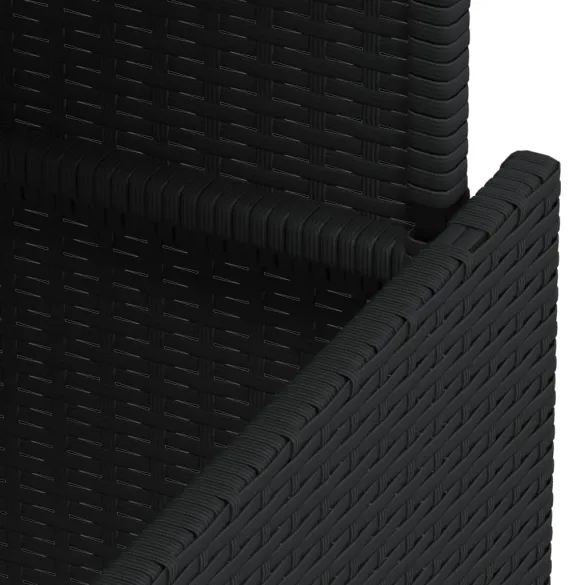 Masă Grădină Reglabilă Negru - Poliratan și Lemn Acacia