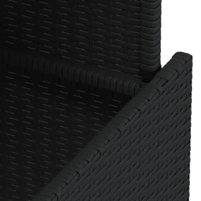 Masă Grădină Reglabilă Negru - Poliratan și Lemn Acacia