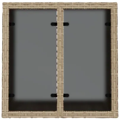 Masă Grădină cu Sticlă - Bej - Poliratan - Livrare Gratuită