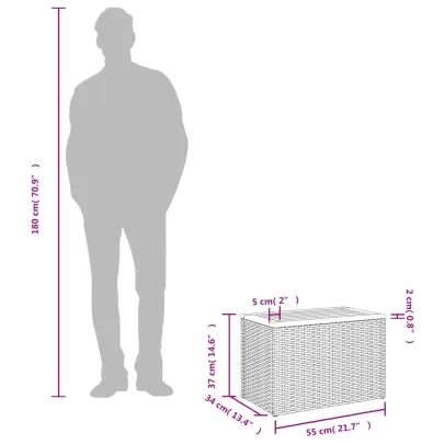 Mese Laterale Grădină 2 Bucăți - Bej, Lemn, Poliratan