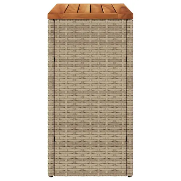 Masă Laterală Grădină Lemn Bej Poliratan 58x27,5x55 cm