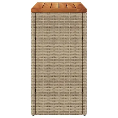 Masă Laterală Grădină Lemn Bej Poliratan 58x27,5x55 cm