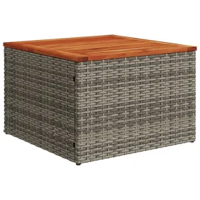 Masă Grădină Gri 55x55 cm - Poliratan și Lemn Acacia 2