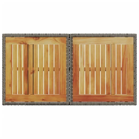 Masă Grădină Reglabilă Gri - Poliratan și Lemn de Acacia