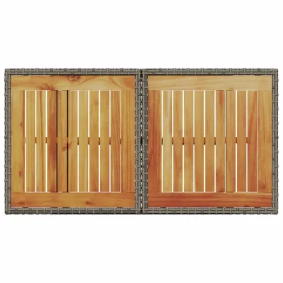 Masă Grădină Reglabilă Gri - Poliratan și Lemn de Acacia