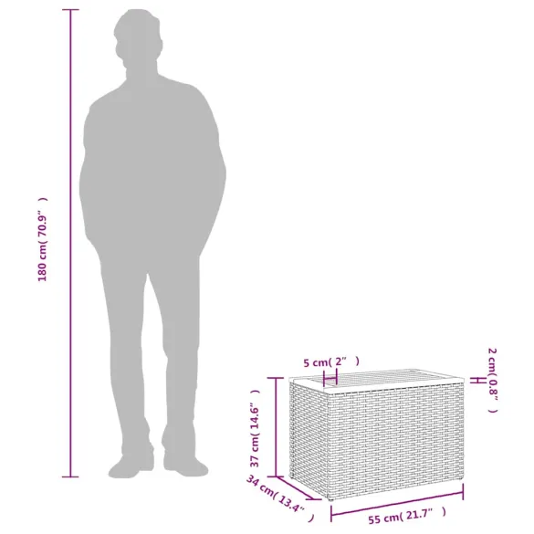 Mese Laterale Grădină 2 Buc - Lemn Masiv și Poliratan | Gratis