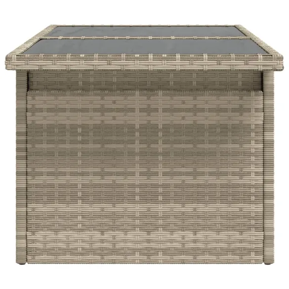 Masă Grădină cu Sticlă - Gri, 100x55x73 cm | Livrare Gratuită