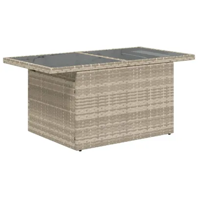 Masă Grădină cu Sticlă - Gri, 100x55x73 cm | Livrare Gratuită