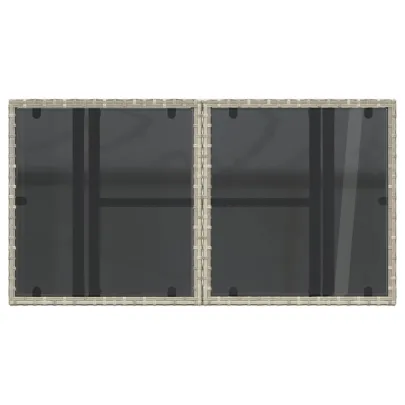 Masă Grădină cu Sticlă - Gri, 100x55x73 cm | Livrare Gratuită