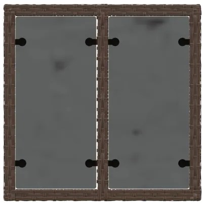 Masă Grădină Blat Sticlă - Maro Poliratan - Livrare Gratuită