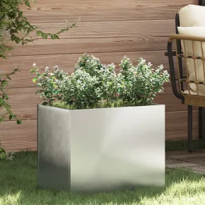 Vază Grădină Argintie Oțel Galvanizat 50x32x40 cm
