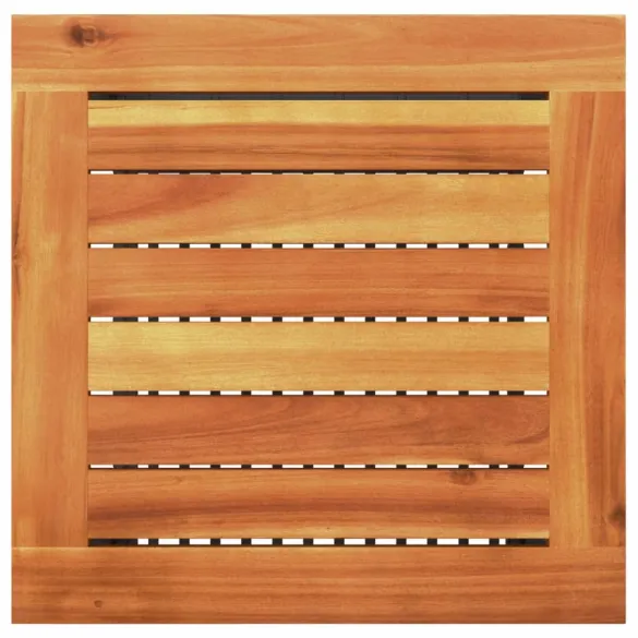 Masă Grădină Negru 40x40 cm - Poliratan și Lemn Acacia