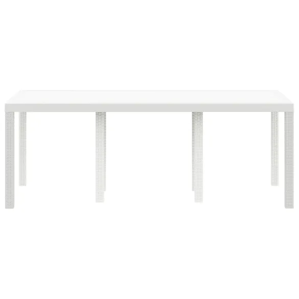 Masă Grădină Albă Poliratan 200x100 cm - Livrare Gratuită