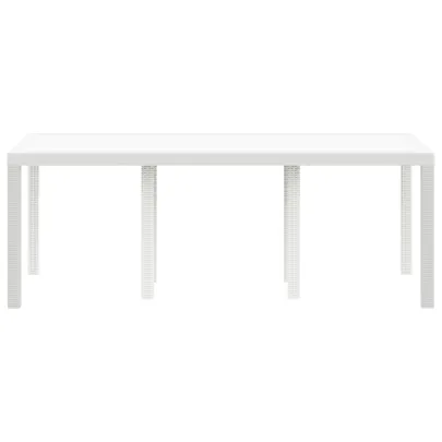 Masă Grădină Albă Poliratan 200x100 cm - Livrare Gratuită