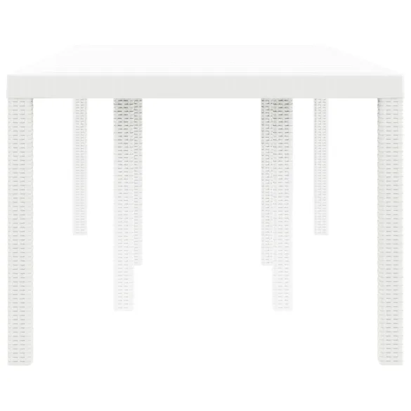 Masă Grădină Albă Poliratan 200x100 cm - Livrare Gratuită
