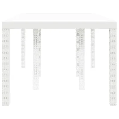 Masă Grădină Albă Poliratan 200x100 cm - Livrare Gratuită