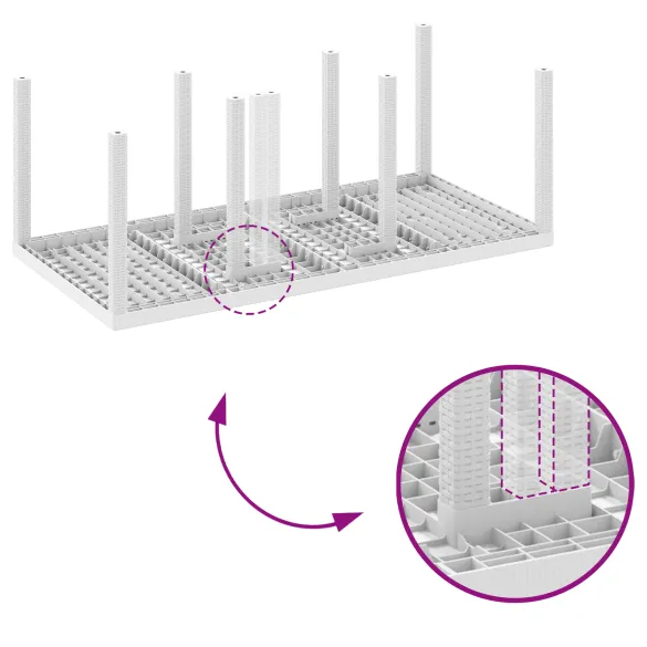 Masă Grădină Albă Poliratan 200x100 cm - Livrare Gratuită