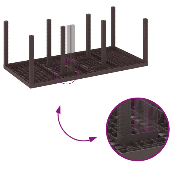 Masă Grădină Maro Poliratan 200x100 cm - Livrare Gratuită