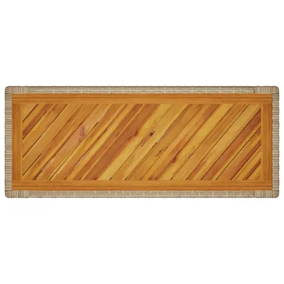 Masă Grădină Lemn Acacia cu Raft - Bej | Livrare Gratuită