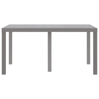 Masă Grădină Rattan Poli 150x100 cm Gri Deschis | Livrare Gratuită