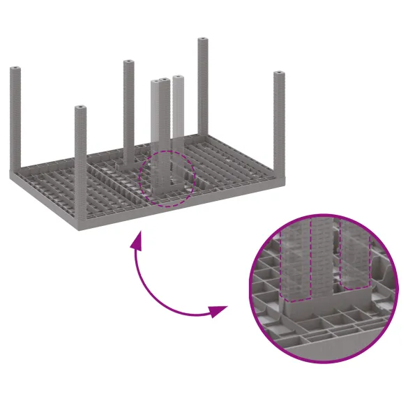 Masă Grădină Rattan Poli 150x100 cm Gri Deschis | Livrare Gratuită
