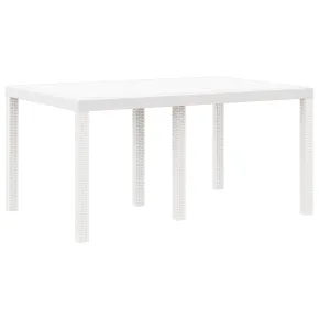 Masă Grădină Albă Ratan Sintetic 150x100 cm | Livrare Gratuită 2
