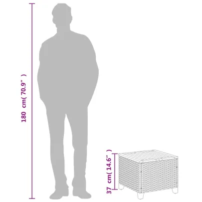 Masă Grădină Bej 45x45 cm - Poliratan și Lemn Acacia | Livrare Gratuită
