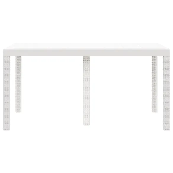 Masă Grădină Albă Ratan Sintetic 150x100 cm | Livrare Gratuită