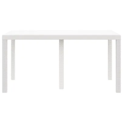 Masă Grădină Albă Ratan Sintetic 150x100 cm | Livrare Gratuită
