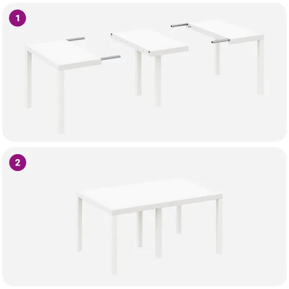 Masă Grădină Albă Ratan Sintetic 150x100 cm | Livrare Gratuită