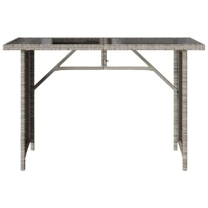 Masă Grădină cu Blat Sticlă, Gri - Livrare Gratuită