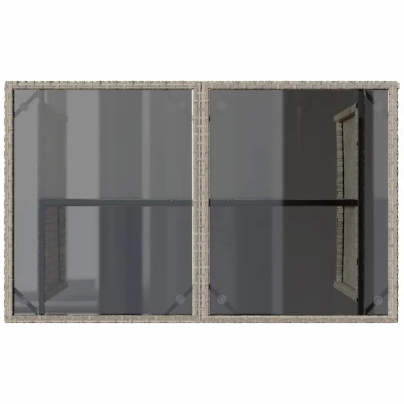 Masă Grădină cu Blat Sticlă, Gri - Livrare Gratuită