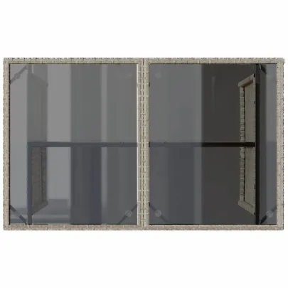 Masă Grădină cu Blat Sticlă, Gri - Livrare Gratuită