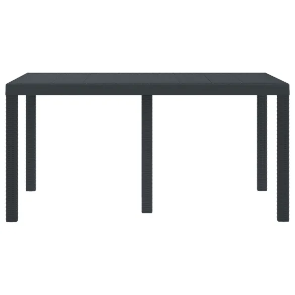 Masă Grădină Antracit 150x100 cm Poly Rattan - Livrare Gratuită