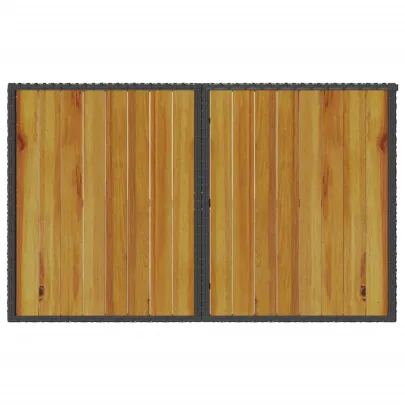 Masă Grădină Lemn Ratan Negru - Livrare Gratuită