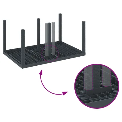 Masă Grădină Antracit 150x100 cm Poly Rattan - Livrare Gratuită