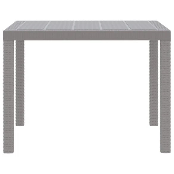 Masă Grădină Ratan Poli 100x100 cm - Gri Deschis | Livrare Gratuită
