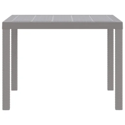 Masă Grădină Ratan Poli 100x100 cm - Gri Deschis | Livrare Gratuită