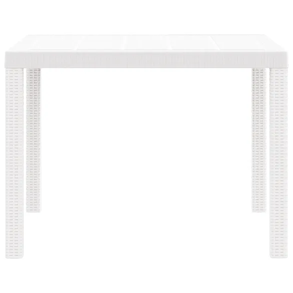Masă Grădină Albă Ratan Sintetic 100x100 cm | Livrare Gratuită