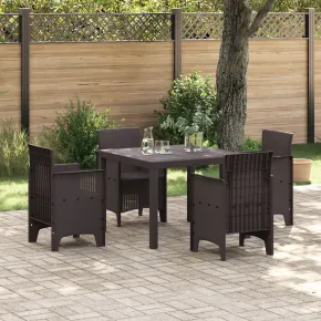 Masă Exterior Ratan Polipropilenă 100x100 cm - Livrare Gratuită