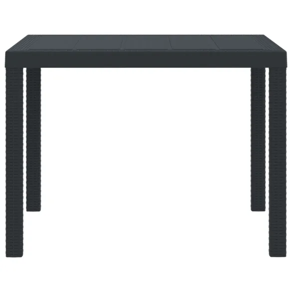 Masă Grădină Antracit 100x100 cm Rattan Poly | Livrare Gratuită