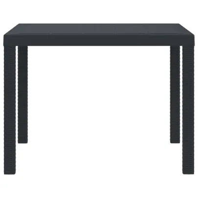 Masă Grădină Antracit 100x100 cm Rattan Poly | Livrare Gratuită