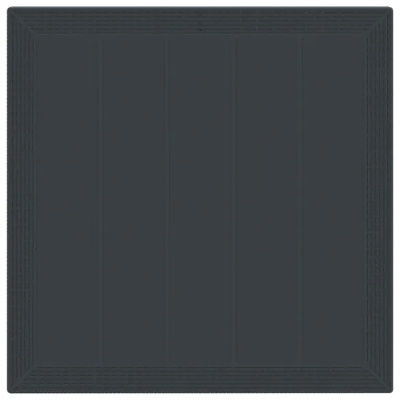 Masă Grădină Antracit 100x100 cm Rattan Poly | Livrare Gratuită
