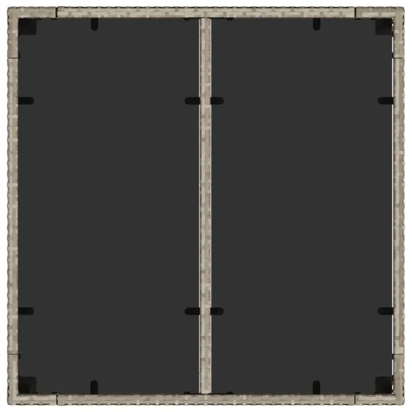 Masă Grădină cu Sticlă - Poliratan Gri - Livrare Gratuită