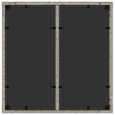 Masă Grădină cu Sticlă - Poliratan Gri - Livrare Gratuită